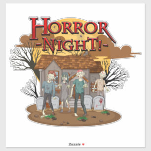 Horror Night Zombies Aufkleber