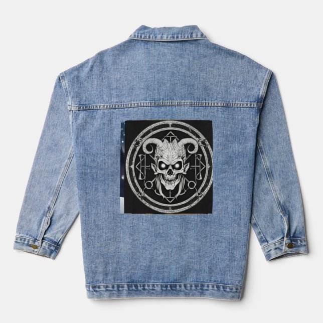 Horror Nightmare Devil's Denim Jacket - Bold Gothi Jeansjacke (Rückseite)