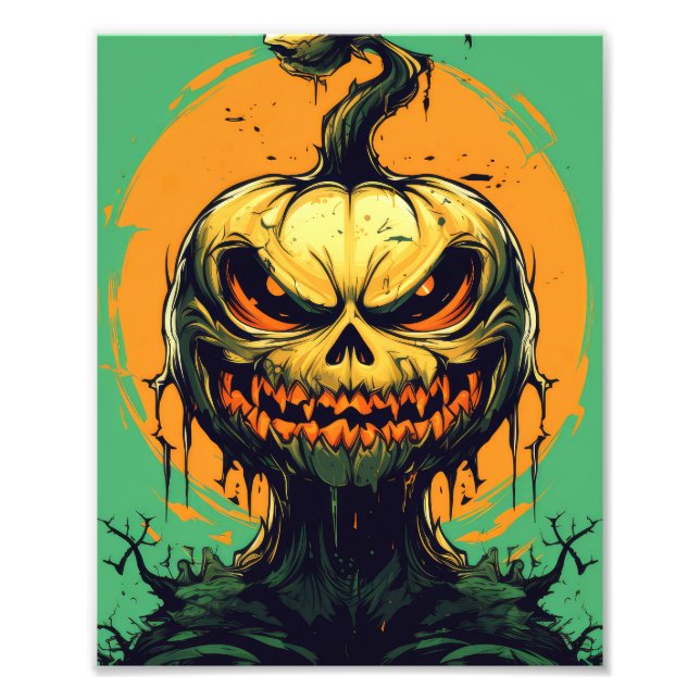 Horror Pumpkin Halloween Fotodruck (Vorne)