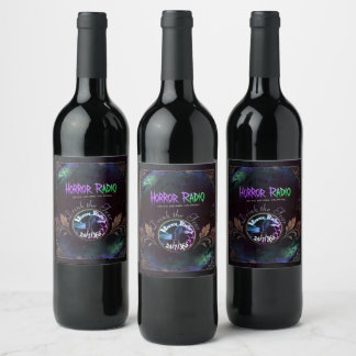 Horror Radio Trinke-die-Angst-Wein-Etikett Weinetikett