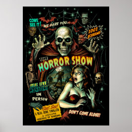 Horror Show Spook Show Poster - Retro Halloween