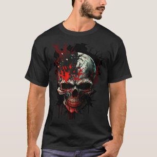 Horror Skull Nightmare Beängstigend Furchtbare Hal T-Shirt