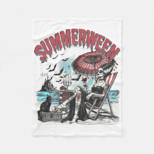 Horror Summerween Halloween Vintag Beac Fleecedecke