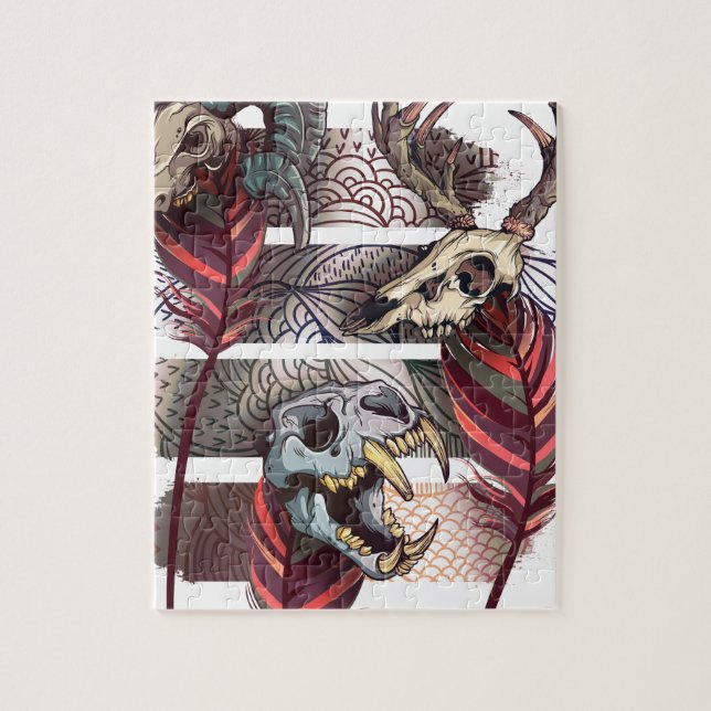 Horror-Tierfluch-Skelett-Schädel (Vertikal)