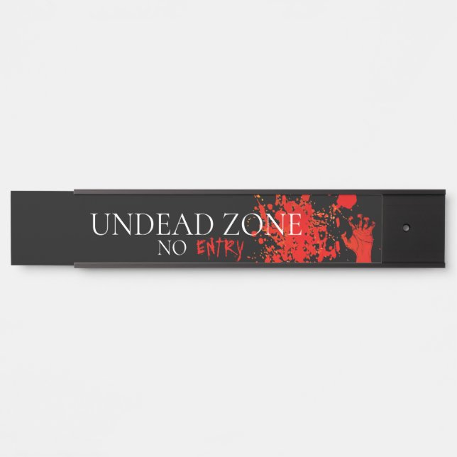 Horror Untote Zone Rote Hand Türschild (Vorderseite )