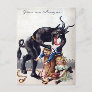 Horror Vintage - Weihnachts-Teufel & böse Kinder Postkarte