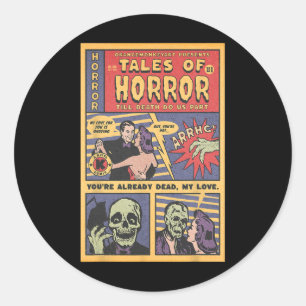 Horror Vintages Comic Buch Retro Halloween Spooky Runder Aufkleber