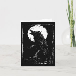 Horror Werewolf Head Halloween Mythology Wolf Shif Karte