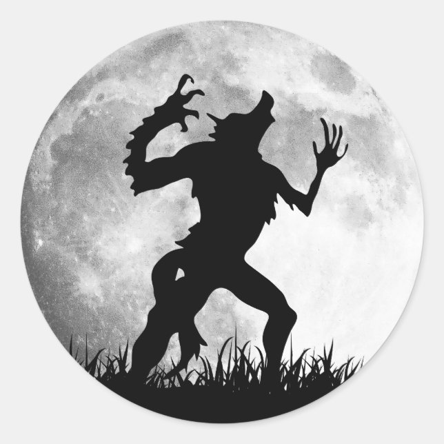 Horror Werewolf Vollmondverwandlung - Cool Runder Aufkleber (Vorderseite)