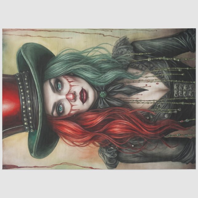 Horror Woman Circus Performer Ringleiter Deko Seidenpapier (Vorderseite)
