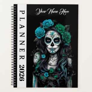 Horror Women Scull Année 2026 Mensuel Daily Black