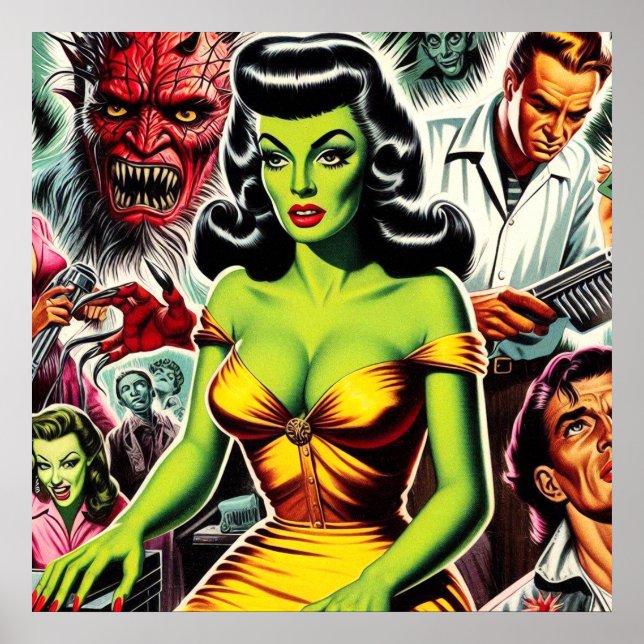 Horror Zombie Button-up Poster (Vorne)