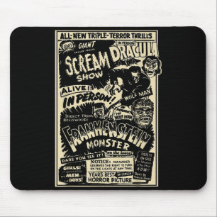 Horrorfilm-Monster Mumie Dracula Werwolf Frankenst Mousepad