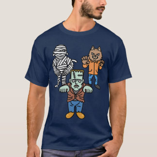 Horrorfilm-Monster-Mumie-Werwolf-Frankenstein C T-Shirt
