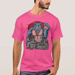 Horrormonddrache dunkle Nacht Boden Werwolf Hund f T-Shirt