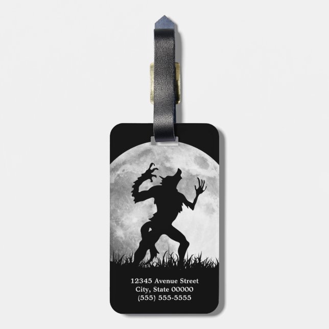 Horrorwerewolf-Vollmond-Umwandlung - cool Gepäckanhänger (Rückseite vertikal)