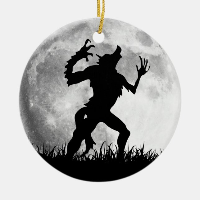 Horrorwerewolf-Vollmond-Umwandlung - cool Keramikornament (Vorne)