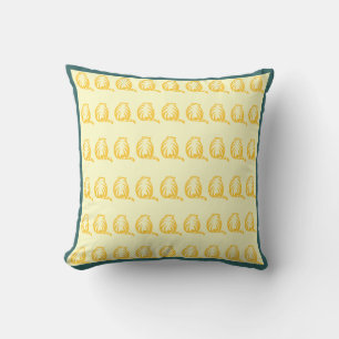 Hors blanc et jaune moutarde CATS coussin moderne