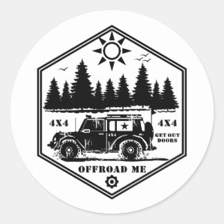 HORS ROAD ME Wilderness BW Classic Round Sticker