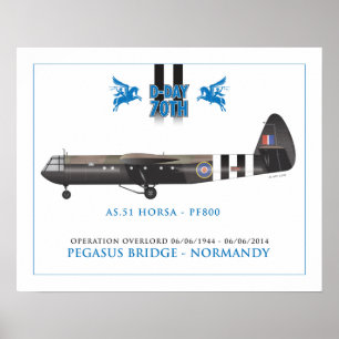 HORSA SEGELFLUGZEUG - PEGASUS-BRÜCKE POSTER