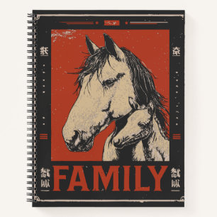Horse and Foal - Illustration von sanften Familien Notizbuch