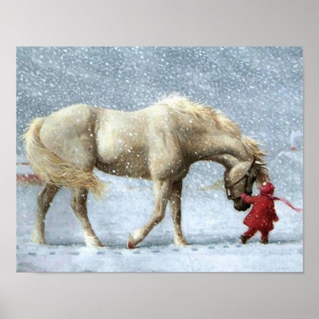 Horse and Girl Winter Poster (Vorne)