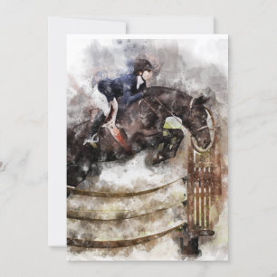 Horse and Jockey Jumping Einladung