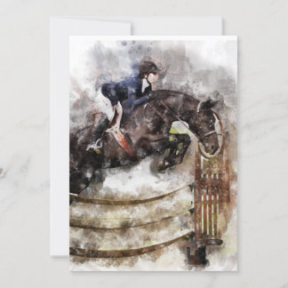 Horse and Jockey Jumping Einladung
