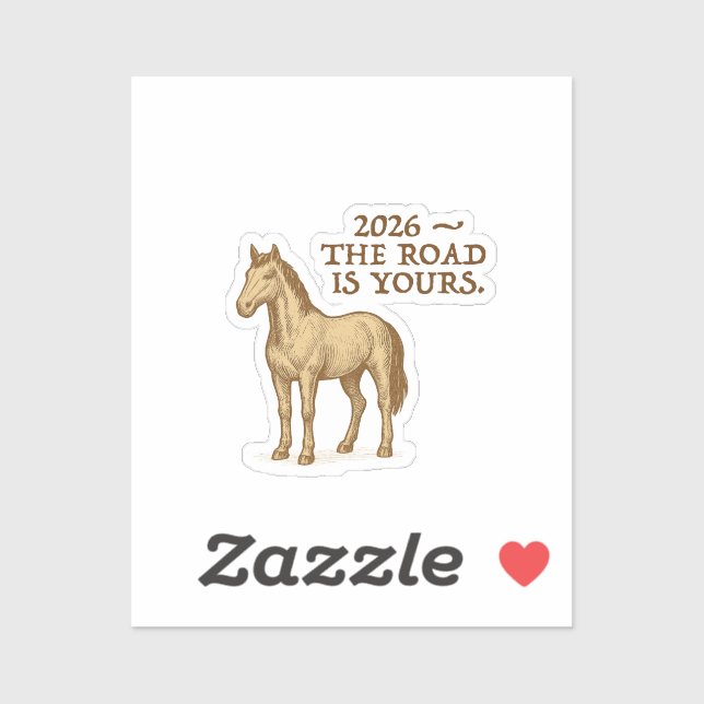 horse and motivational text sticker (Feuille)