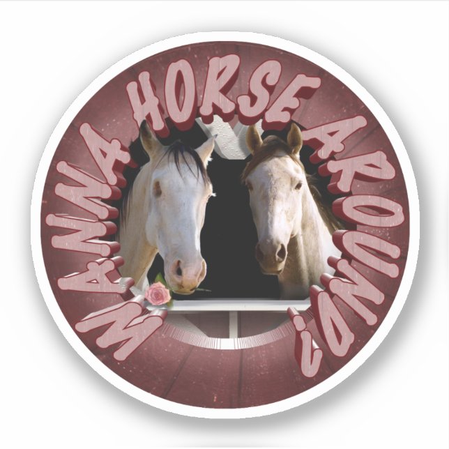 Horse Around Valentine's Day Aufkleber (Vorderseite)