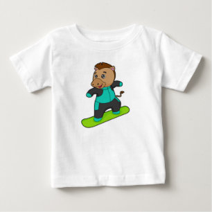 Horse as Snowboarder with Snowboard Baby T-shirt