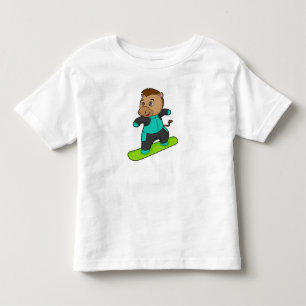 Horse as Snowboarder with Snowboard Kleinkind T-shirt
