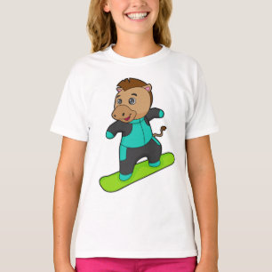 Horse as Snowboarder with Snowboard T-Shirt
