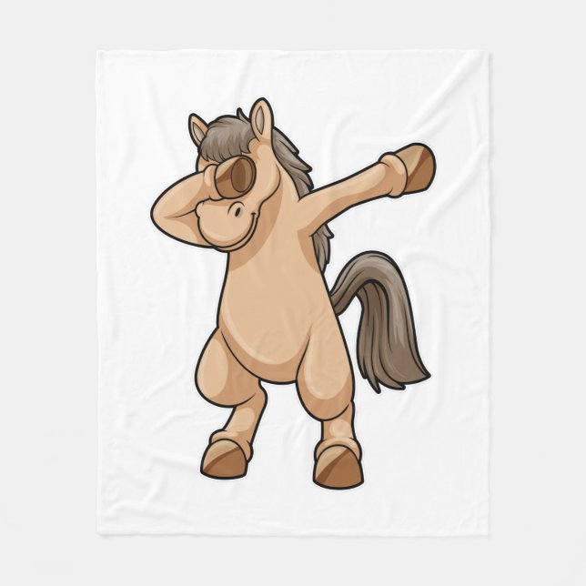 Horse at Hip Hop Dance Dab Fleecedecke (Vorderseite)