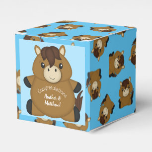 Horse Baby Shower Blue Geschenkschachtel