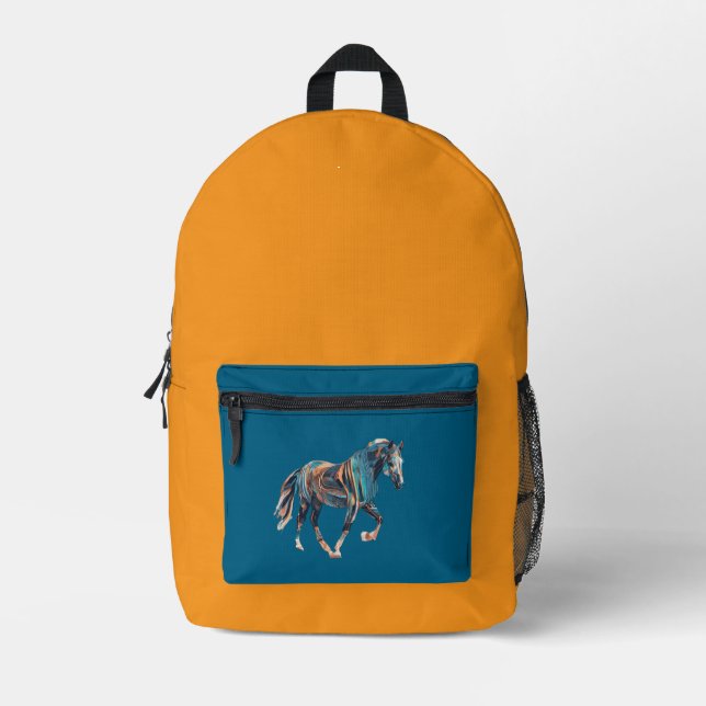 Horse Backpack/Bag Bedruckter Rucksack (Vorderseite)