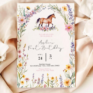Horse Birthday Invitation Modèle, Editable Gallop