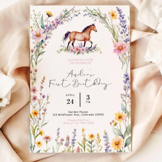 Horse Birthday Invitation Modèle, Editable Gallop (Créateur téléchargé)