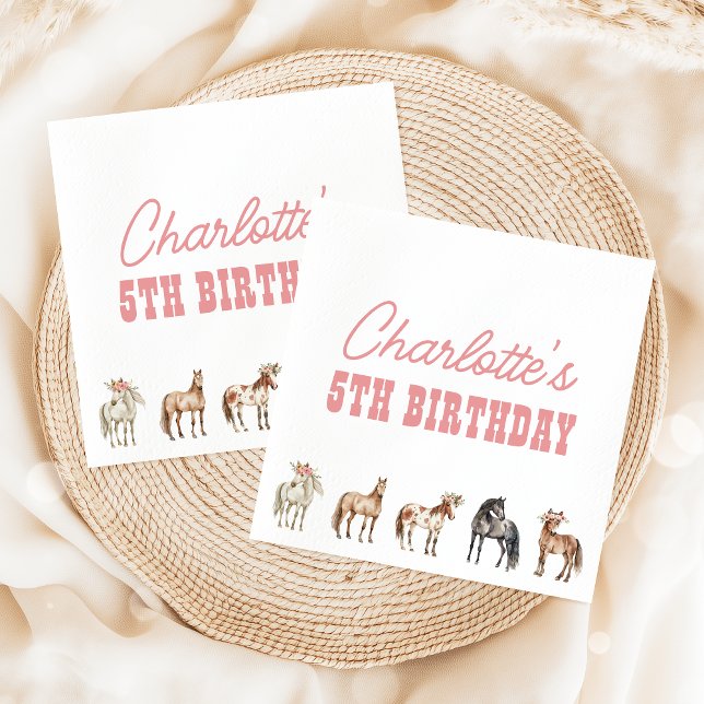 Horse Birthday Pony Party Napkins Serviette (Von Creator hochgeladen)