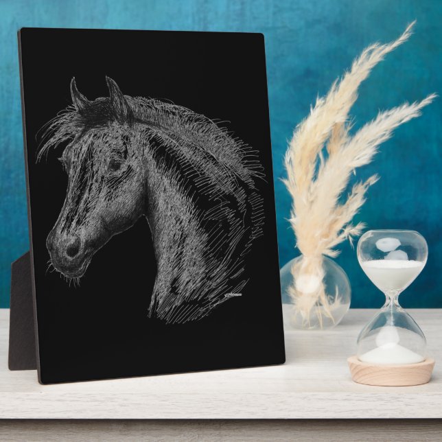 Horse:  Black Fotoplatte (Seite)