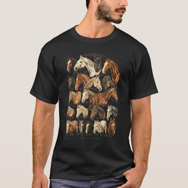 Horse Breeds Equestrian Horseback Riding Tee Gifts (Vorderseite)