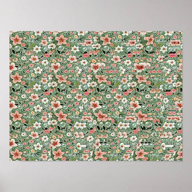 HORSE By A TREE STEREOGRAM 16" x 12", No Frame Poster (Vorne)