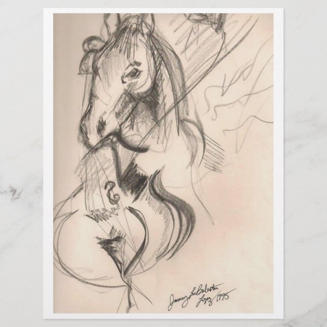 Horse Cello Zeichnend Flyer (Vorne)