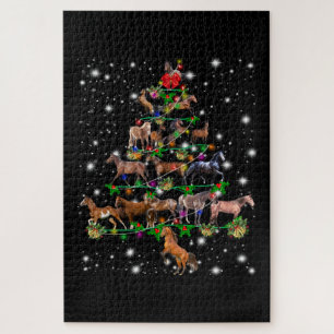 Horse Christmas Tree Covered By Flashlight
