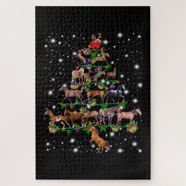 Horse Christmas Tree Covered By Flashlight (Vertikal)
