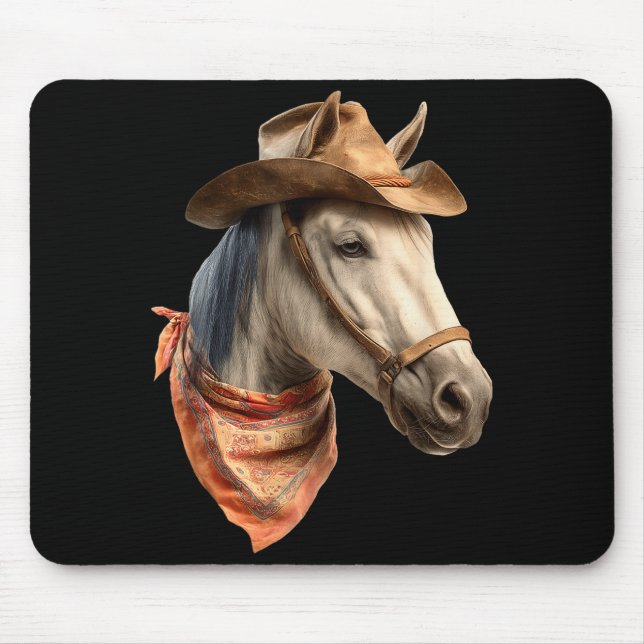 Horse Cowboy Equestrian Riding Funny Graphic  Mousepad (Vorne)