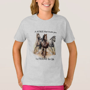 HORSE, dass Trusts FREUND für Leben Zitat T - Shir T-Shirt