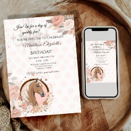 Horse Elegant Birthday  Einladung