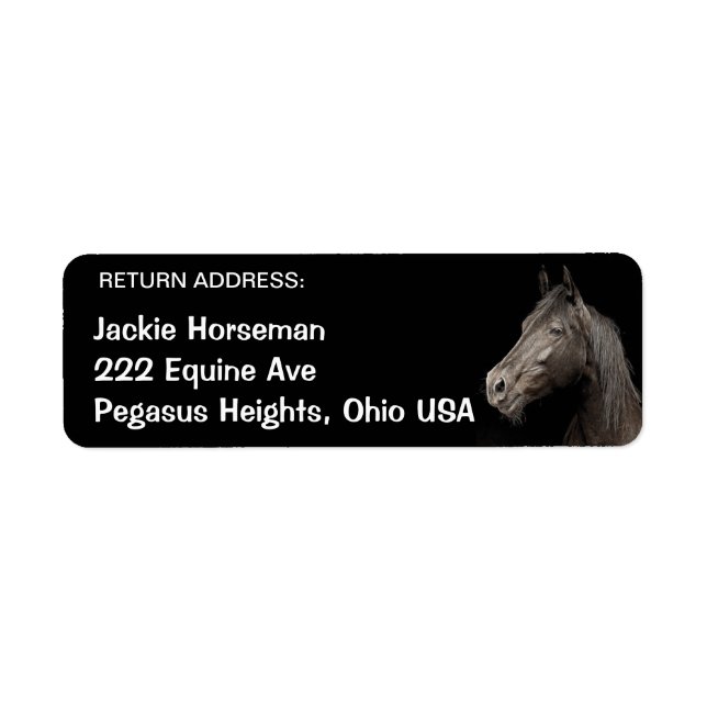 HORSE Equine Rücksendeadressen-Aufkleber (Vorne)