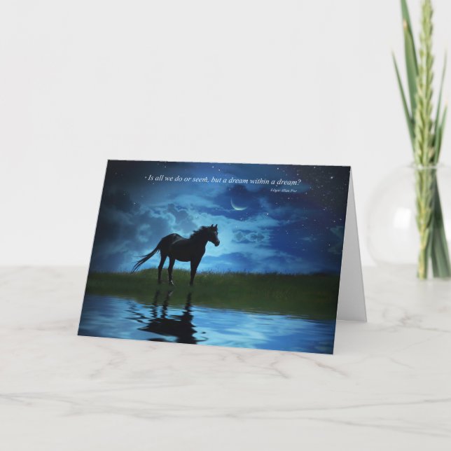 Horse Fantasy Edgar Allan Poe Blank Karte (Vorderseite)